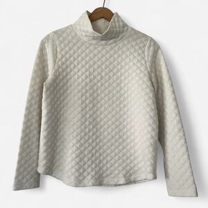 J. Crew Quilted Ivory Mockneck Size S